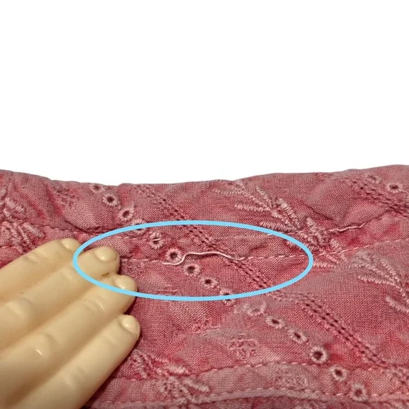 Sundance Shorts Women XL Pink Eyelet Embroidered Cotton Boho Beach Casual - Picture 3 of 10